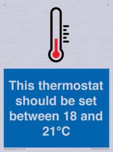 This thermostat should be set between 18 and 21°C